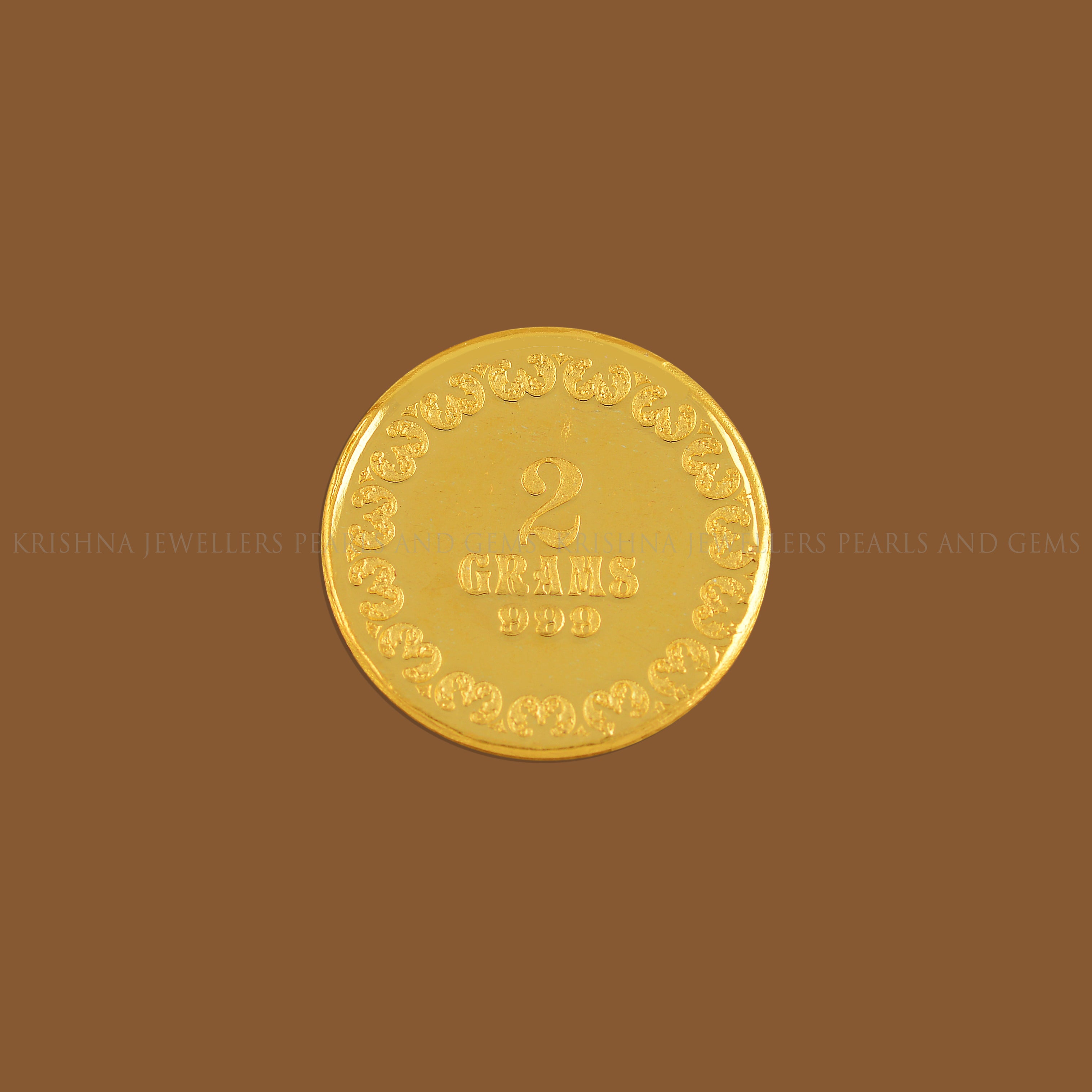 2 Gram Gold Coin With Lakshmi Motif - Krishna Jewellers Pearls and Gems